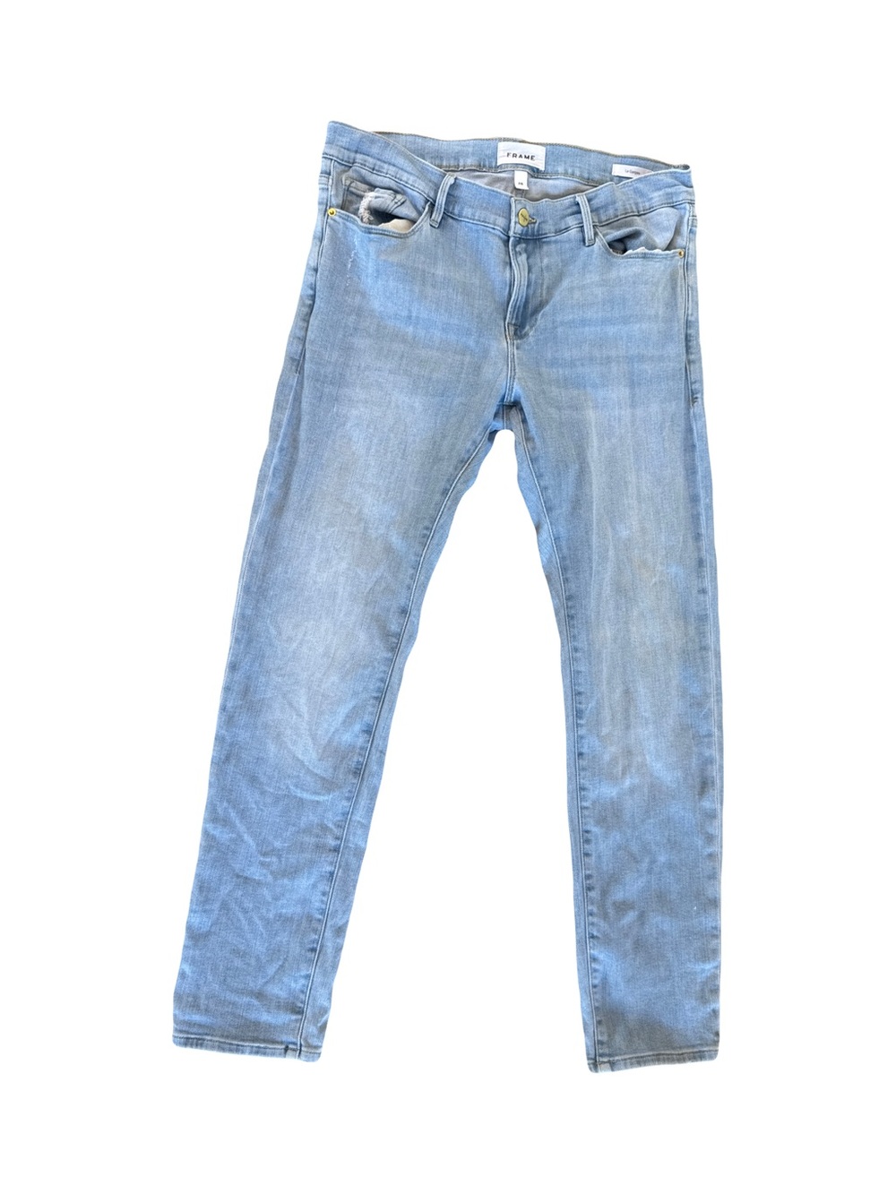 Frame Denim Light Blue Straight Leg Jeans  28 - Picture 4 of 8